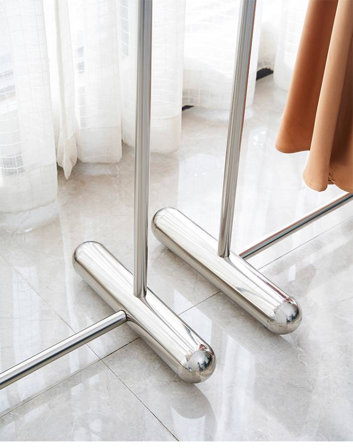 GIÁ TREO QUẦN ÁO INOX 304 DÀNH CHO SHOP THỜI TRANG- DÀI 100CM CHÂN 76MM