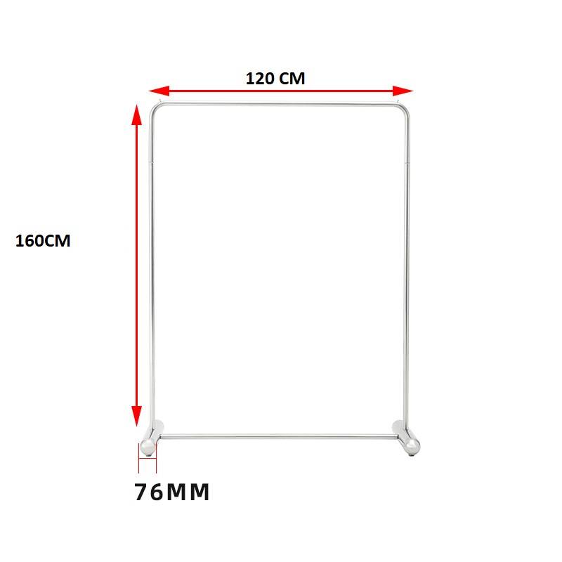 GIÁ TREO QUẦN ÁO INOX 304 DÀNH CHO SHOP THỜI TRANG- DÀI 100CM CHÂN 76MM