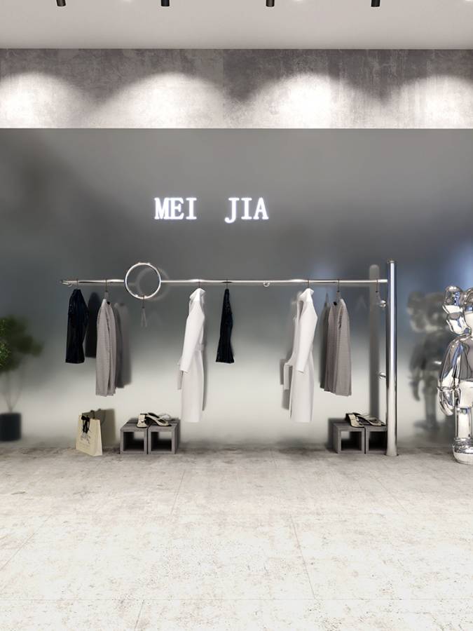 GIÁ TREO QUẦN ÁO SHOP THỜI TRANG INOX 304- MÂU GT15- DÀI 300CM