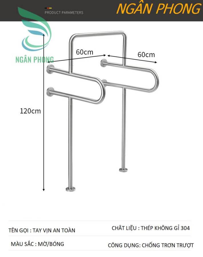 TAY VỊN AN TOÀN INOX 304- GB 614V